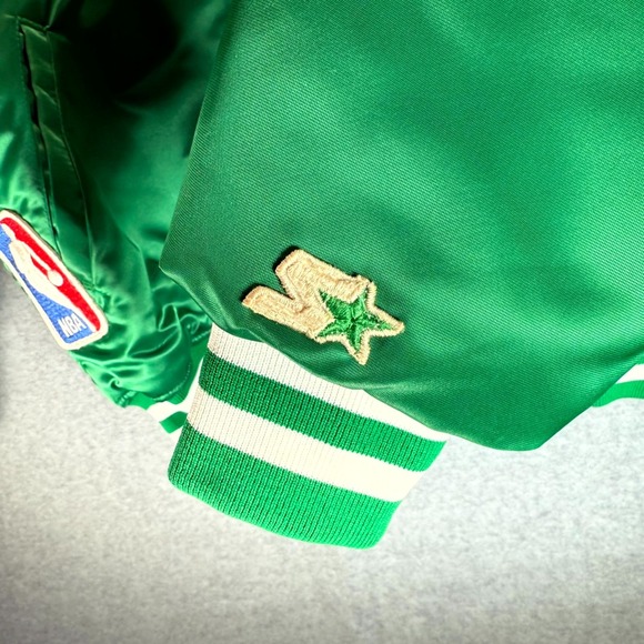 Vintage 80s Starter Bomber Jacket Mens Large Green Satin Boston Celtics NBA - Picture 5 of 11